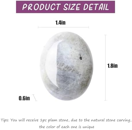 WHAL&YUNE Labradorite Palm Stone Healing Crystals Worry Stone Natural Polished Stone for Meditation Energy Balancing Therapy Hot Massage Gifts -1.7 inches (1PC)