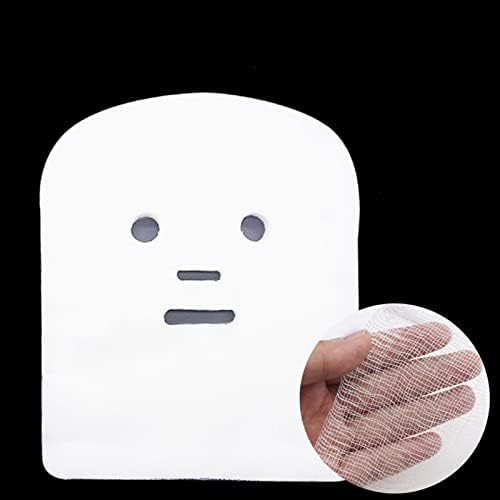 Khakho 100Pcs Gauze Facial Mask,Cotton Gauze for Facial Spa, White Net Face Gauze Skin Care Facial Paper Sheet (White)