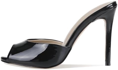Womens Stiletto High Heel Sandals Fish Mouth Peep Toe Pink Heeled Mules Sexy Slip on Summer Slippers Party Wedding Prom Dressy Shoes Comfort Outdoor Footwear