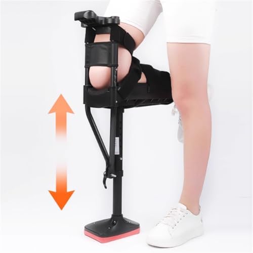 Hands Free Crutch, Ankle Fracture Walker Height Adjustable Knee Crutches for Adults Non-Slip Assistive Device Walking aids,Leg Support,Freedom Leg Brace,Blue,Left Leg