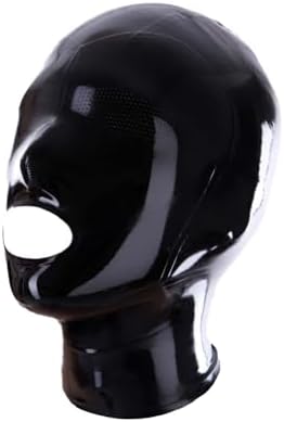 IOKUKI Latex Hood Mask with Micro-hole Eyes for Men and Women,Latex Rubber Mask Handmade for Cosplay Theme Party