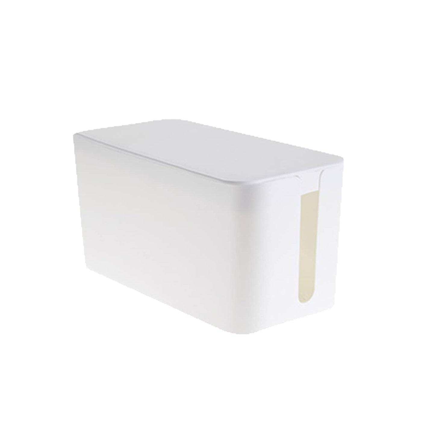 Cable Management Box,Cord Organizer Box for Home and Office System to Cover and Hide & Power Strips & Cords,Surge Protector (Small, White)