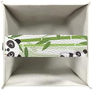 Square Tissue Box Cover - Stylish Cube Tissue Box Holder with Bottom, Decorative Tissue Box for Vanity Toilet Tank Dresser Night Stand Table Countertop Office Car,Panda Bamboo