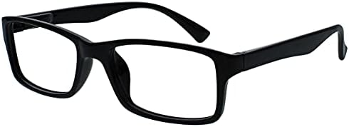 OPULIZE PEP Classic Reading Glasses for Women Men, Scratch Resistant Rectangular Frame with Spring Hinges, Black +2.5 (Pack of 4)