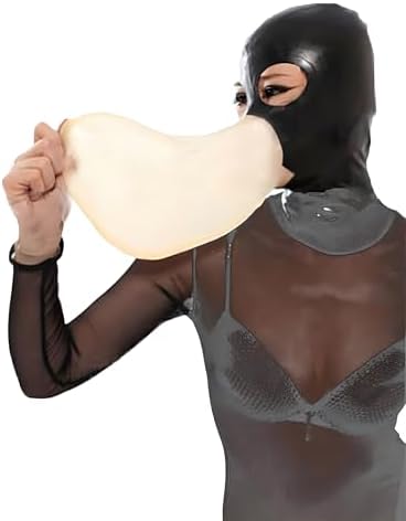 Latex Rubber Hood Mask with Breathe Bag Party
