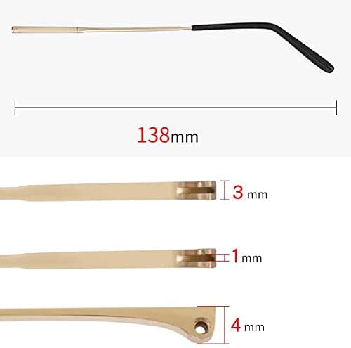 GeRRiT glasses arms, Eyewear Leg, Glasses Temple, Metal Eyeglass Temples Arms Glasses Replacement Parts Double Teeth Spacing 1mm Sunglasses Frame Repair, 1 Pair Rose Gold