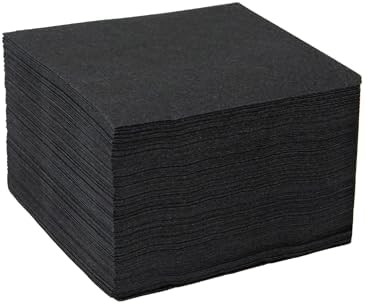 Sierra Touch Cocktail Napkins 1000 Count, 2-Ply Disposable Beverage Napkins, 4.75” x 4.75” Folded Bar Napkins for Restaurants, Catering, Weddings & Events, Made in USA, 4 Packs of 250 (Black)