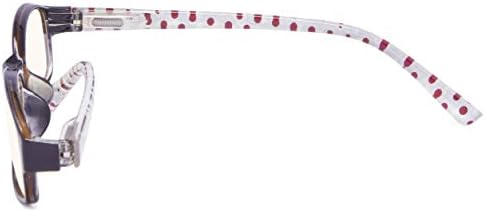 CessBlu UV Protection Computer Reading Glasses with Polka Dots Pattern Blue Light Filter Reader Eyeglasses for Women(Black Red Dot)+1.25