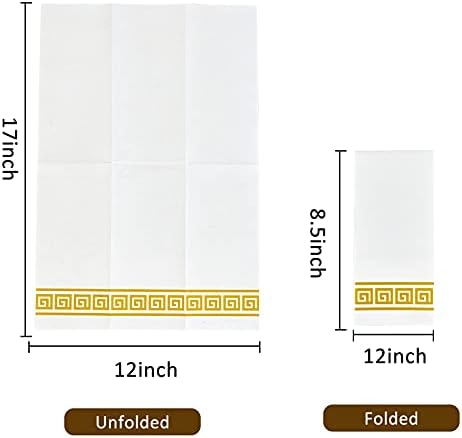 LITOPAK 200 Pack Paper Hand Towels for Bathroom, Guest Towels Disposable, and Paper Napkins Disposable for the Bathroom, Kitchen, Wedding, Party, and Dinner(Gold)