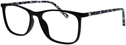 OPULIZE ARC Large Reading glasses for Women Men,Scratch Resistant Rectangular frame with Spring Hinges, Black, Purple+3 (Pack of 2)