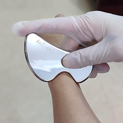 Stainless Steel Gua Sha Scraping Massage Tool Set - IASTM Tool Set- Great Soft Tissue Mobilization Tool Physical Therapy (AnTiexi02-6set)