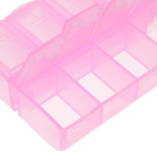 Hemobllo 5pcs Portable Travel Medicine Organizer Box with 8 Compartments, Airtight Daily Use Pill Case for Household Storage, Pink Compact Pill Organizer for Tablets and Vitamins