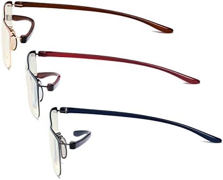 Eyekepper Computer Glasses - Blue Light Filter Readers - UV420 Protection Semi-rim Reading Glasses Women