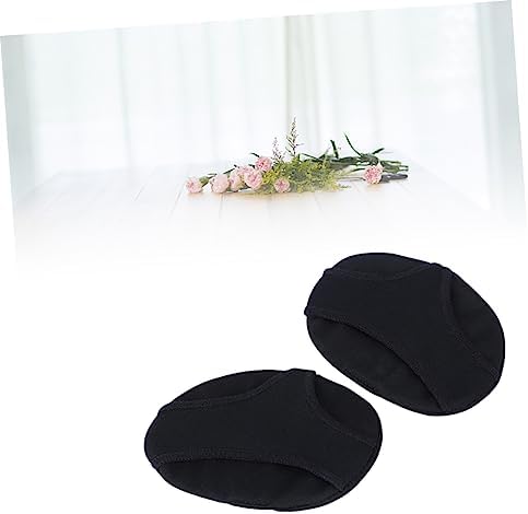 KOMBIUDA Gel Heel Pads with Anti-Slip Forefoot Support Silicone Half Cushions for High-Heeled Shoes Comfortable and for Walking and Dancing Black