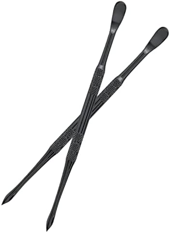 Suiwotin 3PCS Wax Carving Tools, Stainless Steel Wax Tool Carving Tool Kit, Double-Headed Sculpting Tool Spoon, Black