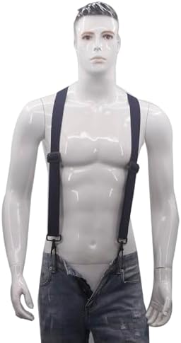 Men’s Suspenders Swivel Hooks X Back Susspenders with 4 Heavy Duty Braces Belt Snaps Loops
