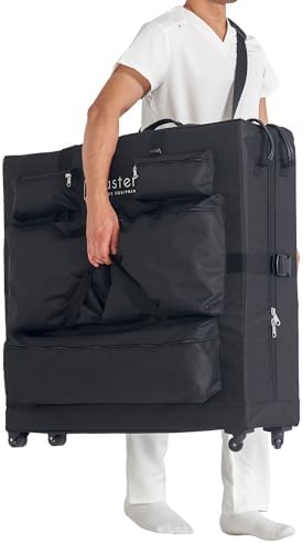 Master Massage Universal Size Wheeled Massage Table Carry Case with Wheels, Oversized Carrying Bag for Foldable Massage Bed with Castors-Fits 27” to 32” Width Folding Massage Table- Black