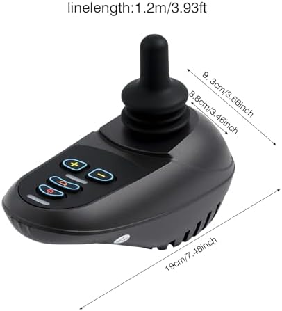 24V Electric Wheelchair Parts Joystick Controller, Professional Electric Wheelchair Controller with Horn Button DC 5 Gears Adjustable Speed 4 Keys Universal Electrics Wheelchair Joystick