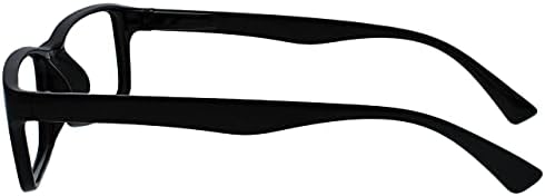 OPULIZE PEP Classic Reading Glasses for Women Men, Scratch Resistant Rectangular Frame with Spring Hinges, Black +2.5 (Pack of 4)