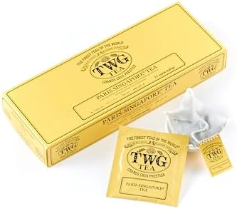 TWG Tea | Paris-Singapore Tea | Green Tea | Cherry Blossoms & Red Fruits | 15 Hand Sewn Cotton Teabags | Gift Set