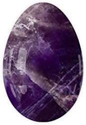Undrilled Yoni Eggs Natural Real Jade Massage Egg for Women Kegel Exercise Feminine Hygiene Massage Balls,Amethyst,M-4x2.5cm