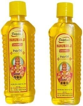 CHAMELI KA TEL CHAMELI TEL Hanuman JI Pooja TEL MAGALVAAR Tuesday VRAT PUJA BAJRANGBALI Maruti Pooja CHAMELI TEL Pack of 2 X 60 ml with 2 Pouches Kesariya Chandan Tilak (10 Gram x 2)