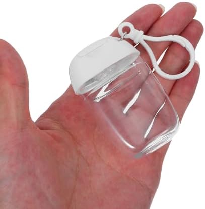 FRCOLOR 18 Pcs Travel Size Bottles with Keychain 30ml Clear Refillable Mini Sample Bottles Leakproof Petg Lotion Containers Essentials for Backpack 2.75 Inch