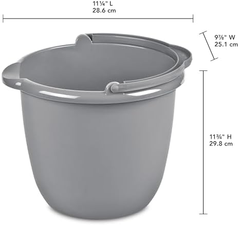 Roughneck Heavy-Duty Utility Bucket 10-Quart Bisque Comfortable/Durable Pour Handle Sturdy Pail Bucket for Household Cleaning/Mopping