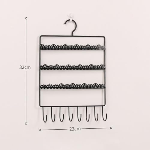 Hanging Jewelry Organizer, Earring Wall Holder Metal Jewelry Display Rack for Earrings Dangles Necklaces Bracelets Organizer - Iron Earrings Wall Rack for Dressing Room Bedroom (Small)