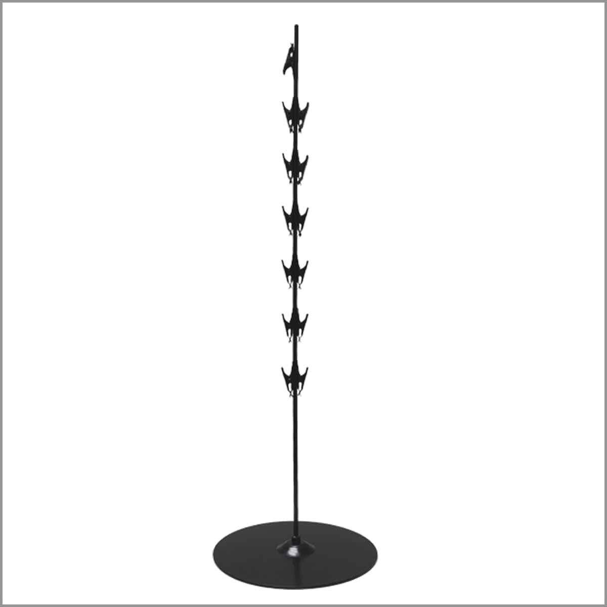 Chip Rack Display Stand, Chip Bag Holder for Stores, Party, Display, Concession Stand, 23.75" H, Black, 12 Clips, Countertop Snack Hanger, Snack Retail Display Rack