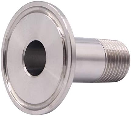 DERNORD 2 Pack Sanitary Male Threaded Pipe Fitting to TRI CLAMP with 2 Silicone Gaskets(OD 50.5mm Ferrule) (Pipe Size: 1/2" NPT)