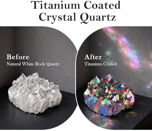 Rockcloud Healing Crystal Natural Titanium Coated Blue Rock Quartz Cluster Geode Druzy Home Decoration Gemstone Specimen