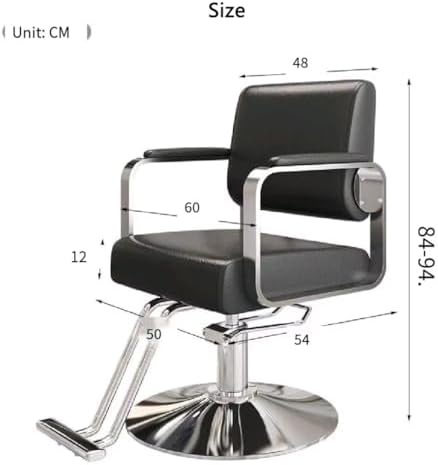 Professional Hydraulic Salon Chair - 360° Reclining, Adjustable Height, Stable Base - Ideal for Hair, Beauty, Spa Studios, Comfortable & Durable