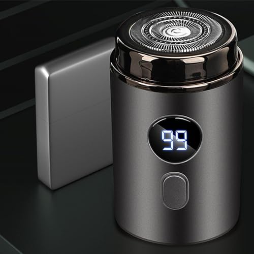Small Electric Shaver - Travel-Sized Beard Trimmer with Digital Display, Rechargeable Face Shaver | Portable Shaving Kit for Dad, Boyfriend, Husband, Compact Electric Shaver for Easy Grooming