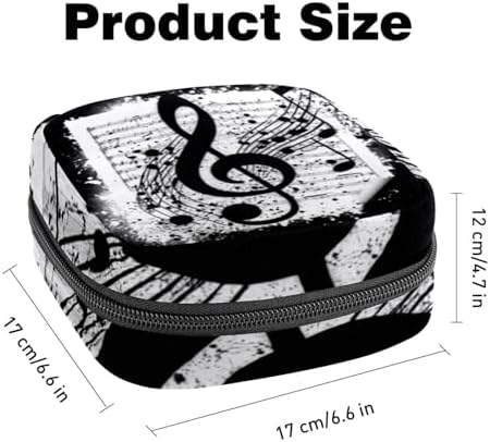 Sanitary Napkin Storage Bag, Music Note Menstrual Pad Nursing Pad Holder Pouch, First Period Kit Tampons Collect Bags for Teen Girls Women Ladies