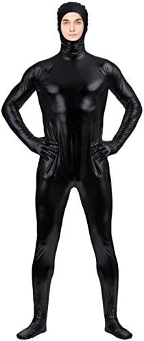 VSVO Shiny Spandex Open Face Full Bodysuit Zentai Suit for Adults