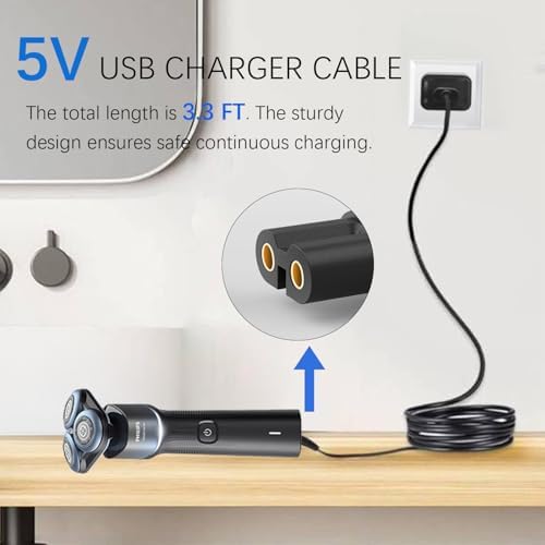 Universal Hair Clipper Charger Cable 5V USB Charger Cable for Philips Shaver Norelco Series, Compatible With Weed Whacker Nose and Ear Hair Trimmer Various Dog Clippers replacement Charger Cable