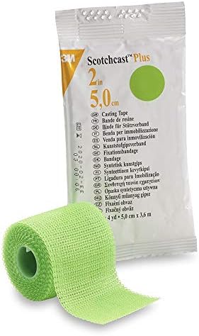 Scotchcast Plus Cast Tape 2 Inch X 12 Foot Fiberglass Bright Green, 82002V - Box of 10