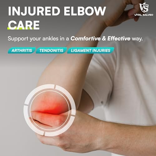Vital Salveo Elbow Brace Compression Sleeve for Tendonitis and Tennis Elbow, Elbow Support for Golfer’s Elbow, Arthritis, Workouts, Weightlifting, Men & Women, S (1 PC)