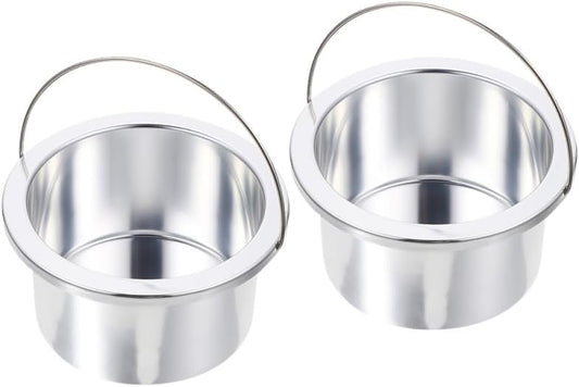 KAILIKETIY 2pcs Non-Stick Wax Melting Container Aluminum Inner Pots for Hair Removal Wax Heater Capacity Design for Home and Salon Use and Safe