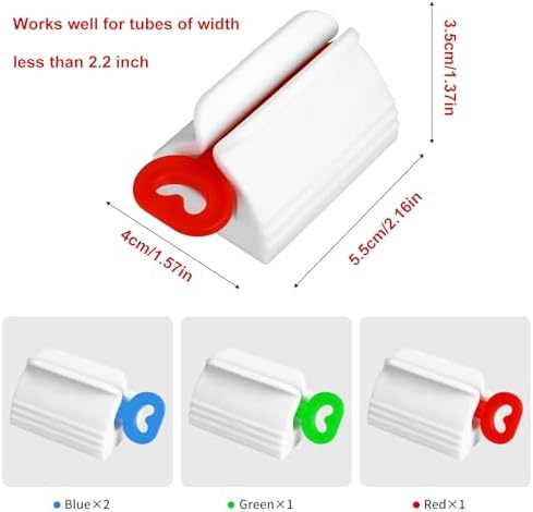 Toothpaste Squeezer, Set of 4 Tube Roller Squeezer, Dispenser, Simple and Practical