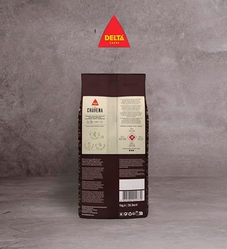 Delta Cafés Lote Chávena Whole Bean Coffee 1kg/35.2 oz – Arabica & Robusta Blend, Brazil & Guatemala Origins, Full-Bodied Espresso Beans with Chocolate, Malt & Hazelnut Notes