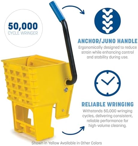 SPARTA Commercial Mop Bucket With Side Press Wringer, Floor Cleaning Essentials for Commercial and Home Use 26 Quart Capacity, 1 Count, Brown