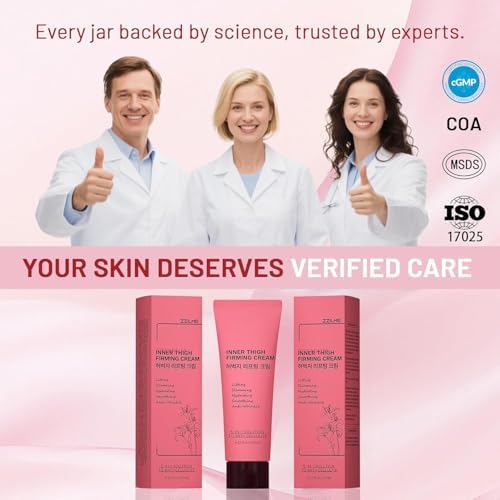 Inner Thigh Firming Cream, Body Tightening Cream for Thighs, Legs & Butt, Helps Smooth the Look of Cellulite & Crepey Skin, Lightweight Fast-Absorbing Moisturizer, Korean Skincare, 4.22 Fl Oz