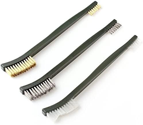 Mini Wire Brush Set, Paint and Dirt Remover, Cleaning Welding Slag and Rust, Handy Steel / Nylon / Brass Brush Suitable for Cleaning Paint / Dirt (3)