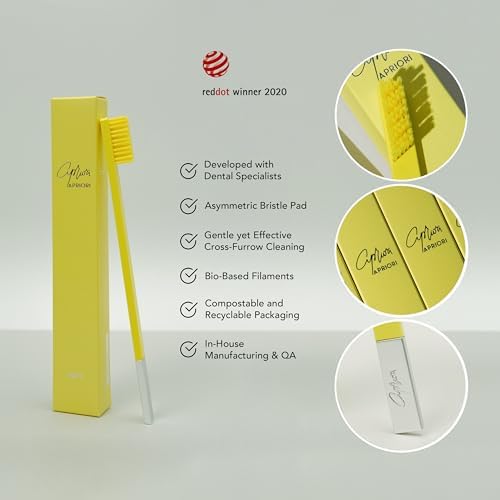 APRIORI Sunflower Yellow Silver Soft Toothbrush