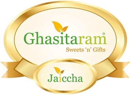 Jaiccha Ghasitaram Christmas Gifts Orange Jute Basket of assortments with Kaju Katli