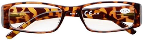 Eyekepper 5-Pack Spring Hinges Rectangular Reading Glasses Readers Tortoise +1.0
