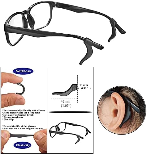 34PCS Eyeglasses Retainers Silicone Glasses Temple Holders Anti-Slip Protectors Spectacle Stay Put Glasses Stoppers (34PCS-White)