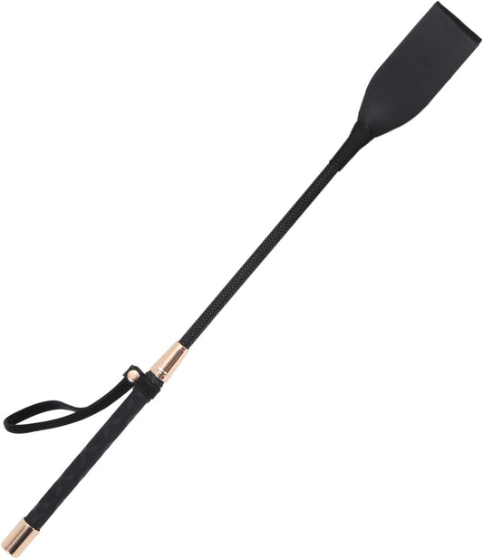 Horse Whip, Black Riding Crop, 18 Inches Long, PU Leather Equestrian Teaching Whip